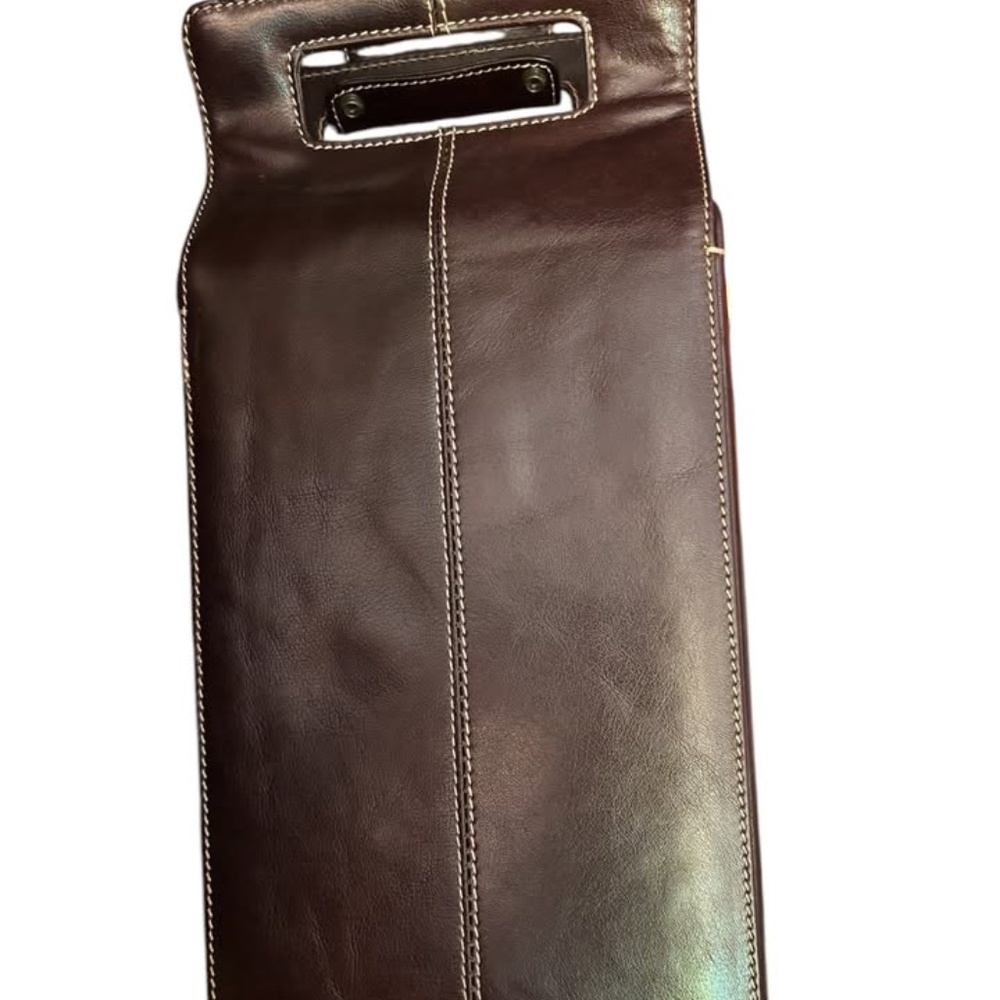 Uptown Real Deluxe 2 bottle Fine leather wine carrier with duster bag NEW